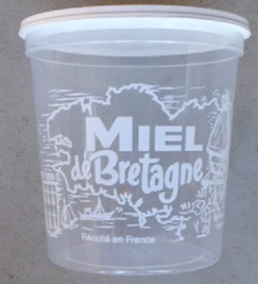 Pot Plastique "Miel de Bretagne" 1 kg par carton de 300
