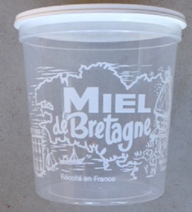 Pot Plastique "Miel de Bretagne" 1 kg par carton de 300