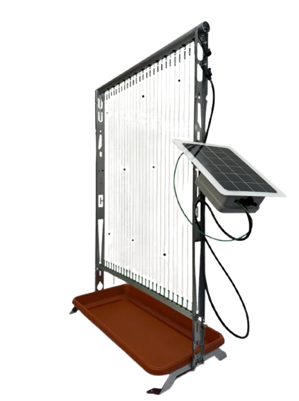 Harpe électrique anti-frelons autonome avec panneaux solaires